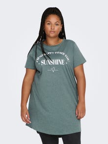 ONLY Curvy long T-shirt -Balsam Green - 15289125