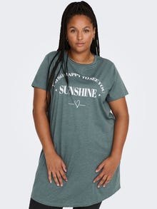 ONLY Curvy Longline T-Shirt -Balsam Green - 15289125