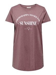 ONLY Curvy Longline T-Shirt -Rose Brown - 15289125