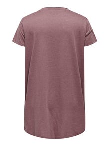 ONLY Curvy lång T-shirt -Rose Brown - 15289125