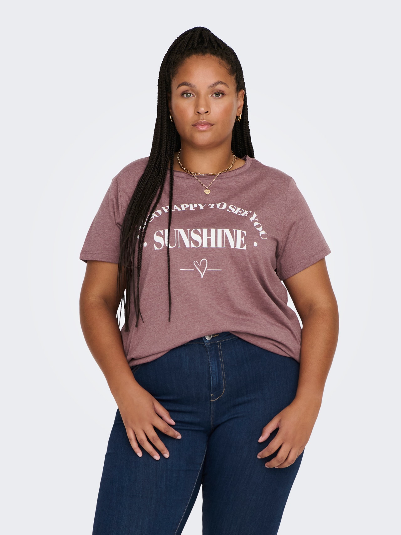 ONLY Normal geschnitten V-Ausschnitt T-Shirt -Rose Brown - 15289125