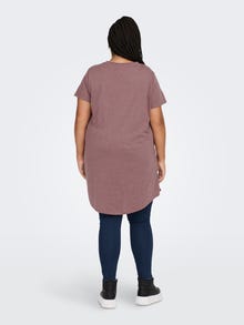 ONLY Curvy Longline T-Shirt -Rose Brown - 15289125