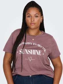 ONLY Talla grande larga Camiseta -Rose Brown - 15289125