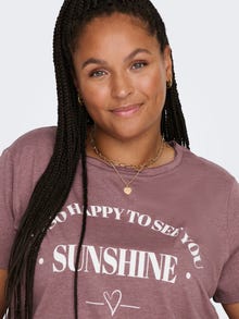 ONLY Curvy lange T-shirt -Rose Brown - 15289125