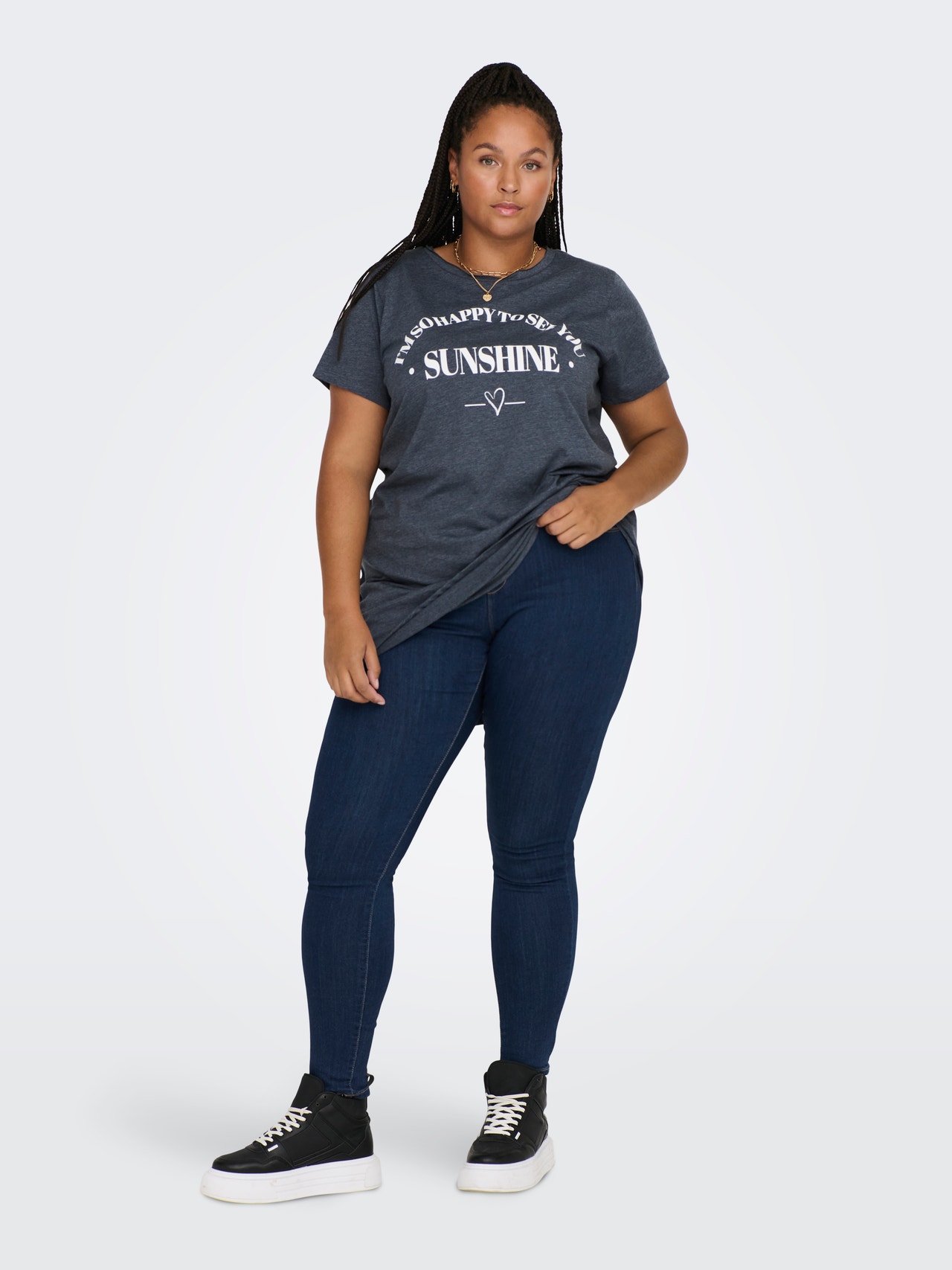 ONLY Curvy lang T-shirt -India Ink - 15289125