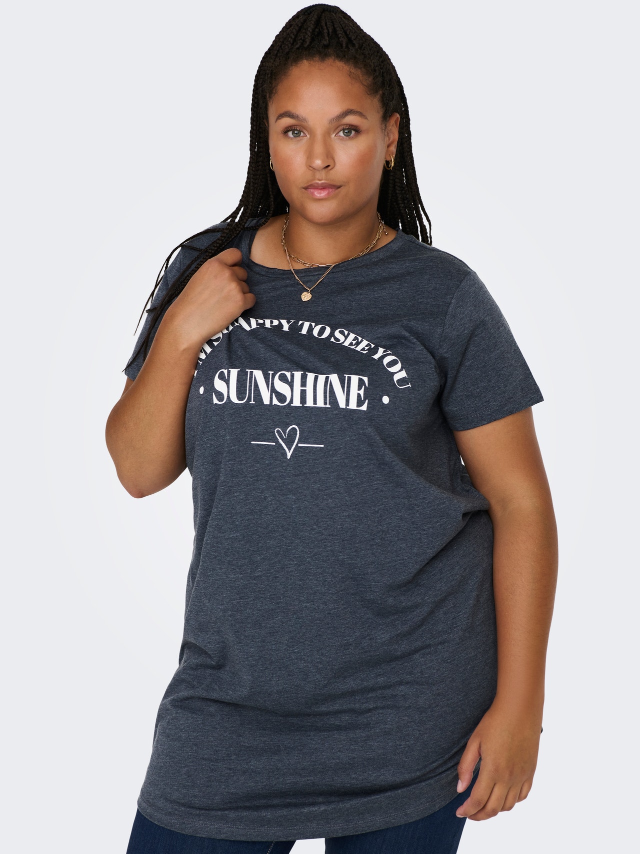 ONLY Curvy Longline T-Shirt -India Ink - 15289125