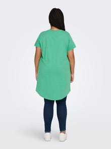 ONLY Curvy lång T-shirt -Winter Green - 15289125