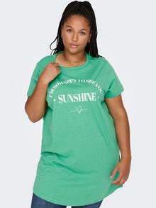 ONLY Curvy - Long T-Shirt -Winter Green - 15289125