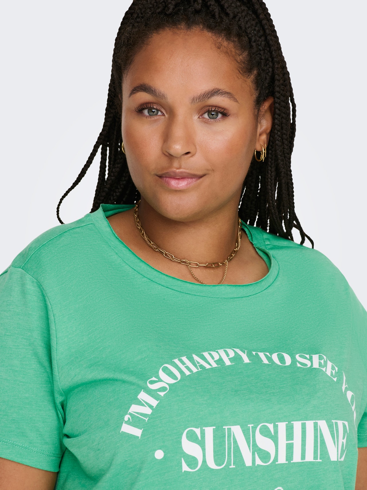 ONLY Curvy Longline T-Shirt -Winter Green - 15289125
