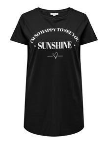 ONLY Curvy lange T-shirt -Black - 15289125