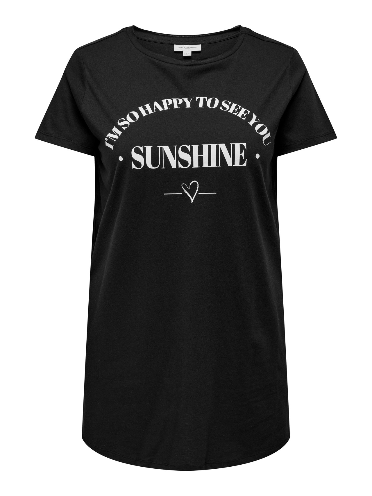 ONLY Curvy long T-shirt -Black - 15289125