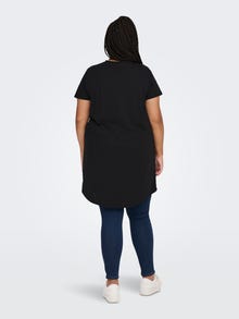 ONLY Curvy lång T-shirt -Black - 15289125