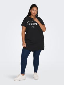 ONLY Curvy lange T-shirt -Black - 15289125