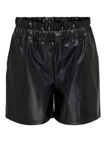 ONLY Läderimitation Shorts -Black - 15289126