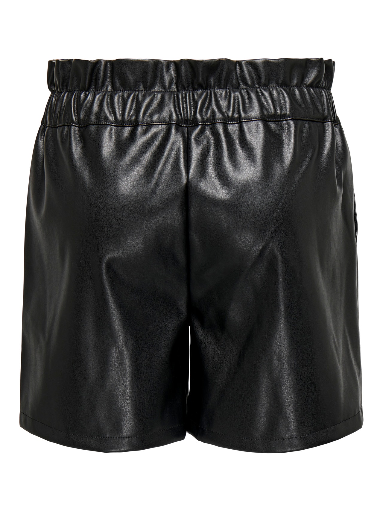 ONLY Faux leather Shorts -Black - 15289126