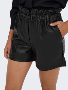 ONLY Faux leather Shorts -Black - 15289126