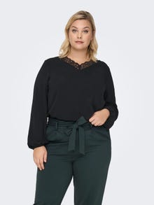 ONLY Curvy long sleeve top -Black - 15289152