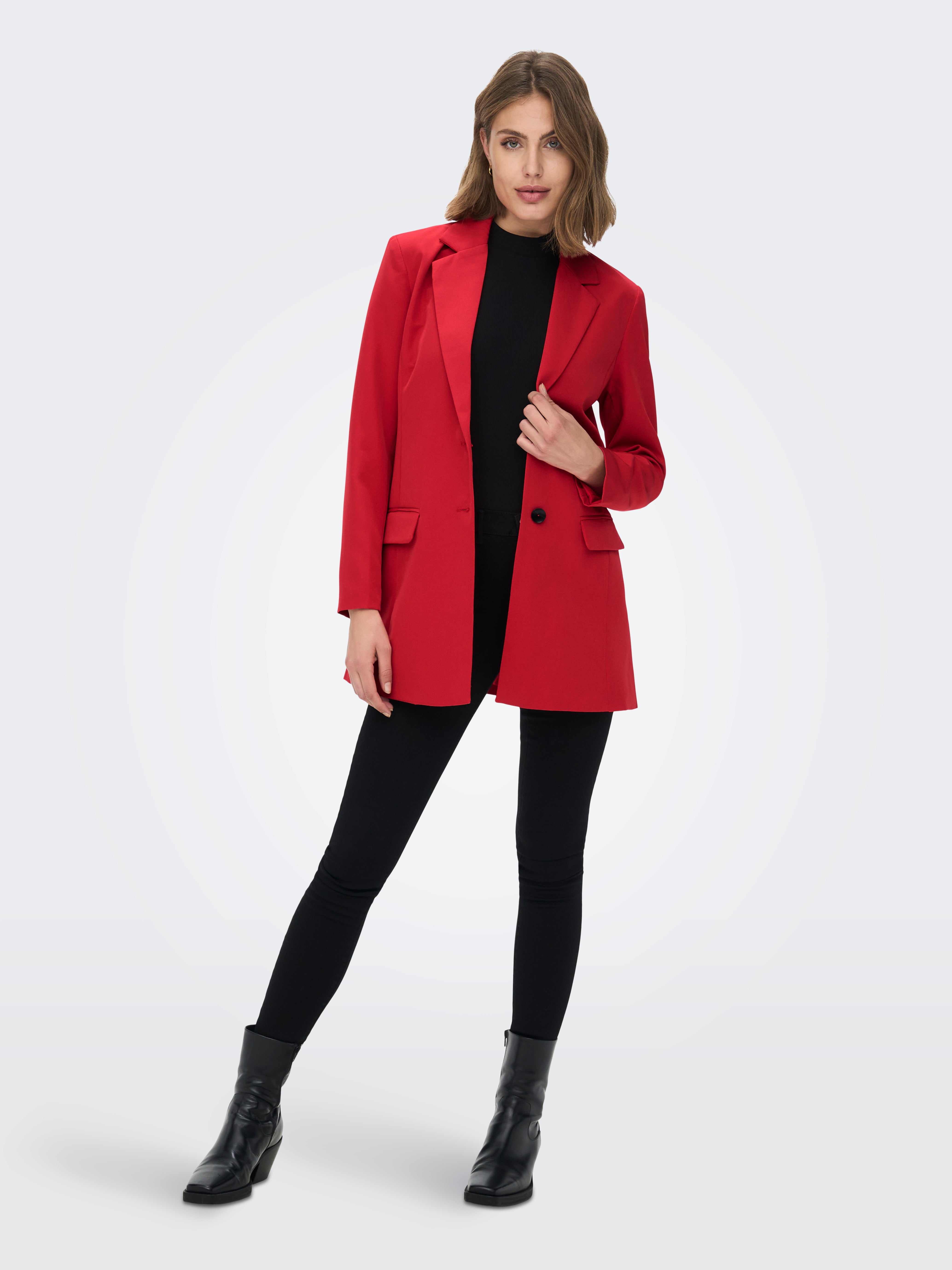 Dark red blazer on sale women