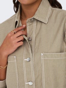 ONLY Överdimensionerad passform Skjortkrage Manschetter med knappar Rymliga ärmar Skjorta -Tigers Eye - 15289198