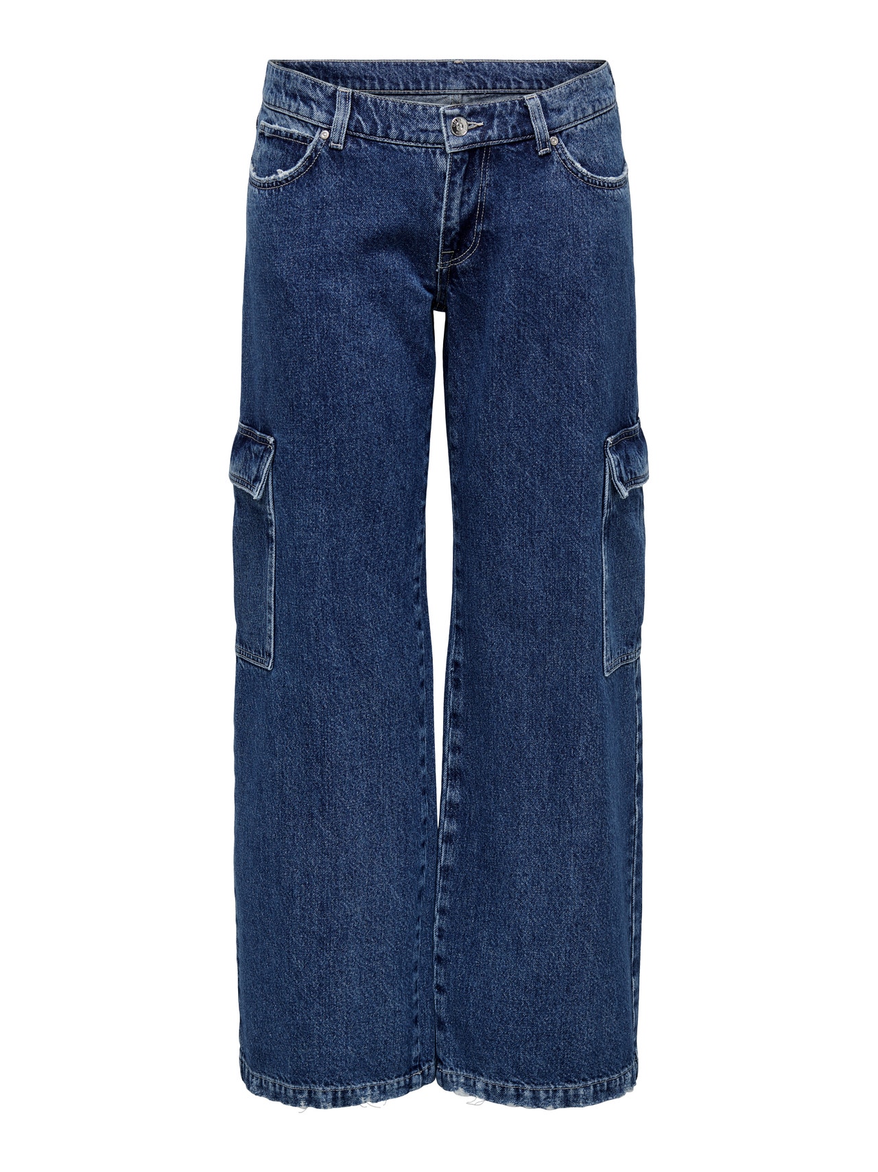 ONLY Jeans Wide Leg Fit Taille basse -Dark Blue Denim - 15289232