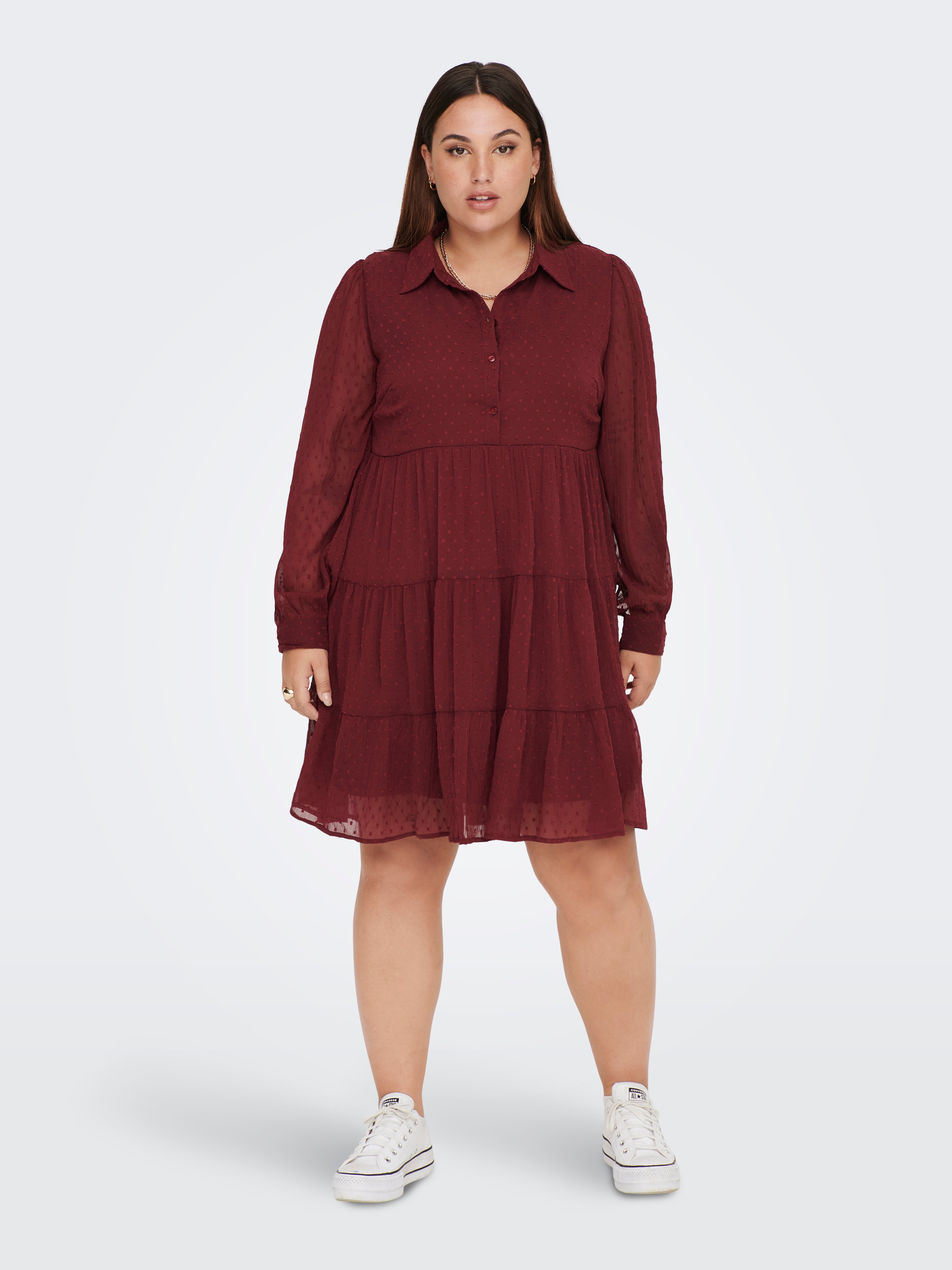 Curvy Highneck Long Sleeved dress with 