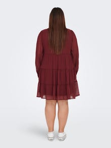 ONLY Curvy høyhalset Langermet kjole -Windsor Wine - 15289249