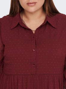 ONLY Regular Fit Shirt collar Long dress -Windsor Wine - 15289249