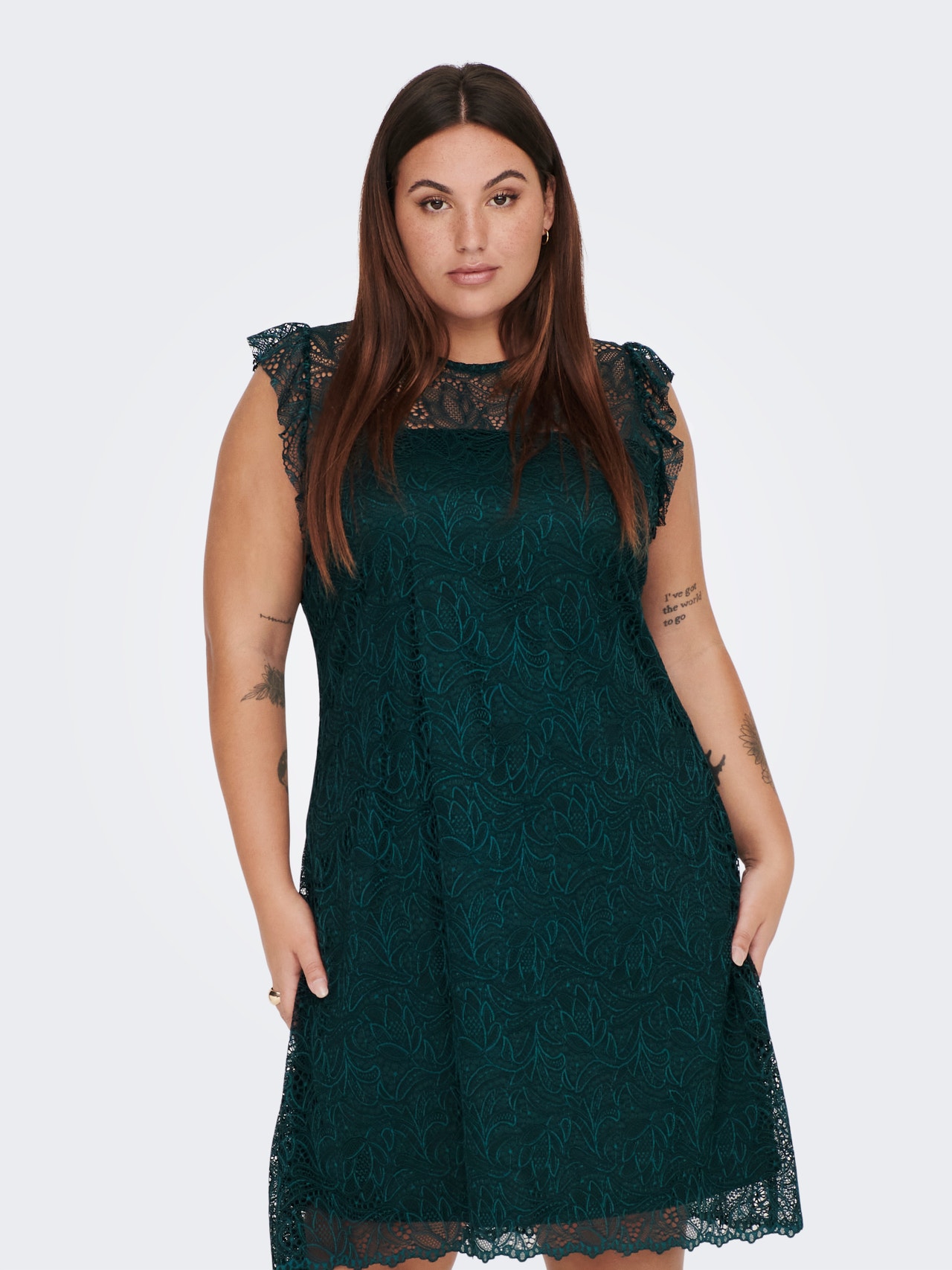 ONLY Curvy lace dress -Deep Teal - 15289278
