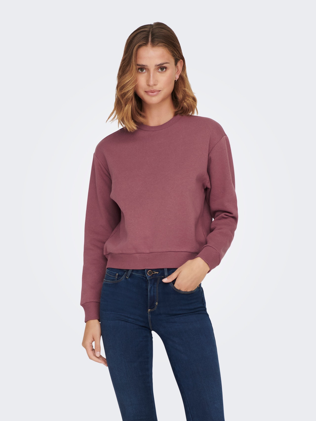 ONLY Regular Fit O-Neck Sweatshirt -Rose Brown - 15289279