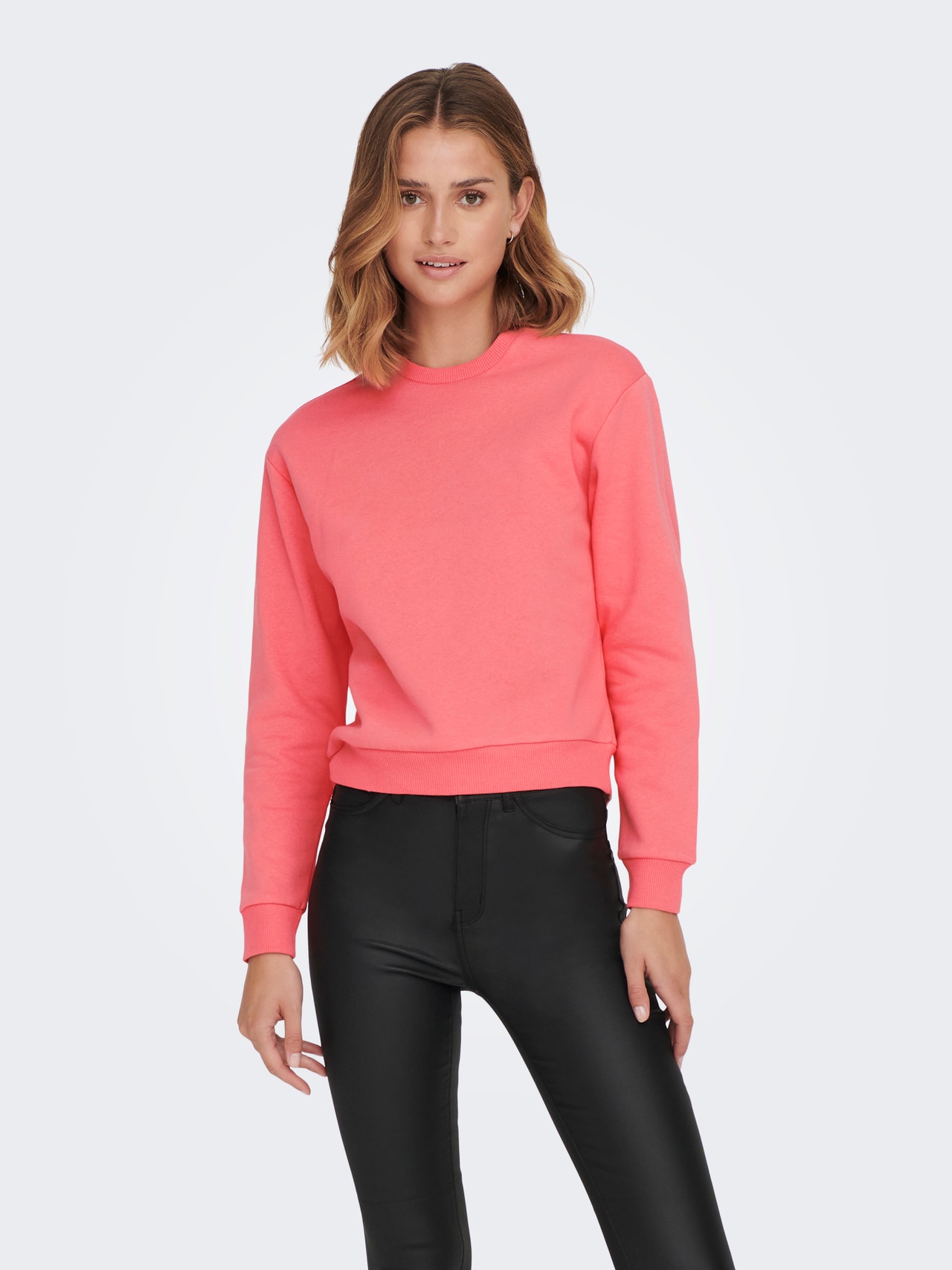 ONLY Regular Fit O-Neck Sweatshirt -Sugar Coral - 15289279
