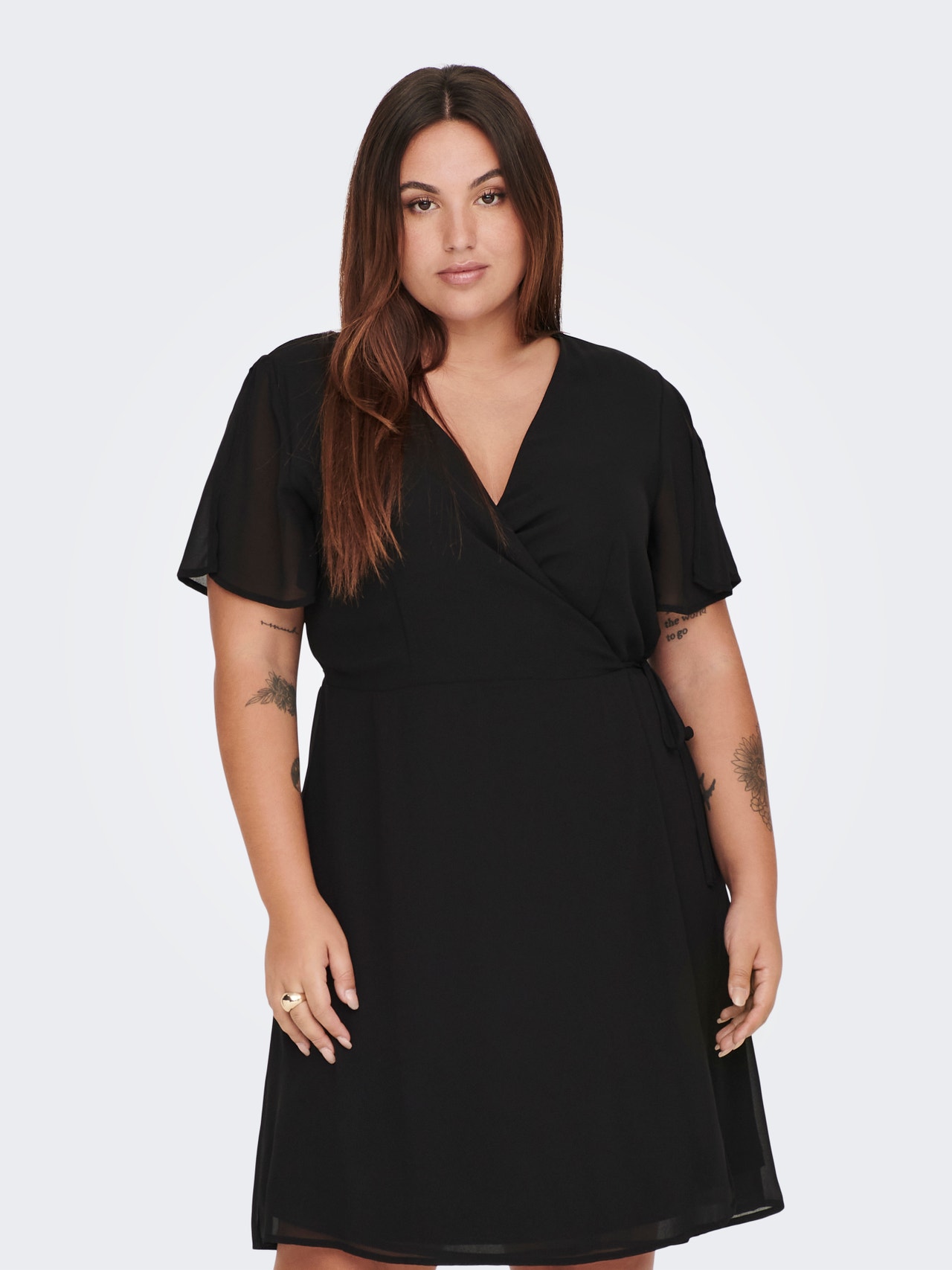 ONLY Regular Fit V-hals Kort kjole -Black - 15289282