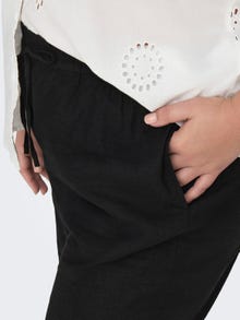 ONLY Curvy linen trousers -Black - 15289359