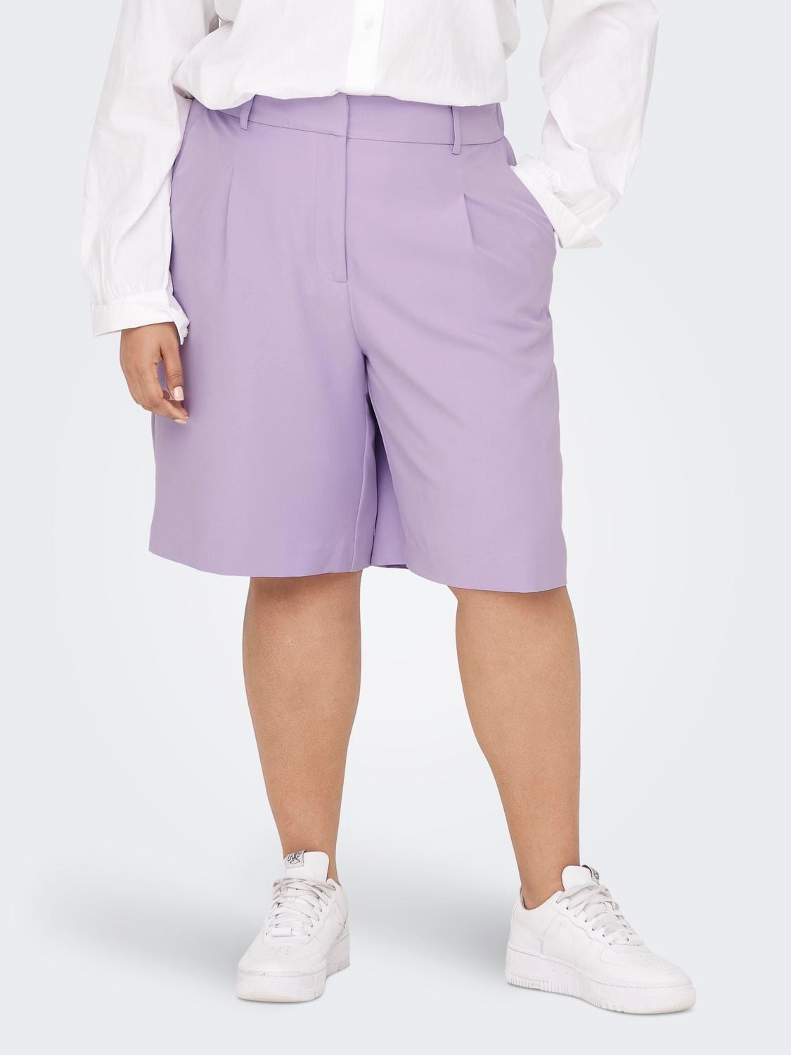 ONLY Curvy klassiske shorts -Purple Rose - 15289365