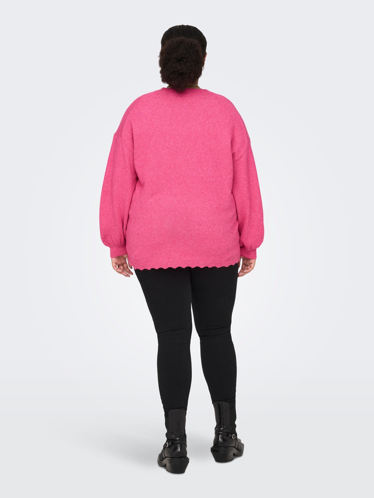 ONLY Curvy Solid colored Knitted Pullover -Fuchsia Purple - 15289366