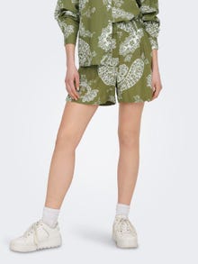 ONLY Highwaisted Loose Fit Shorts  -Olive Branch - 15289371