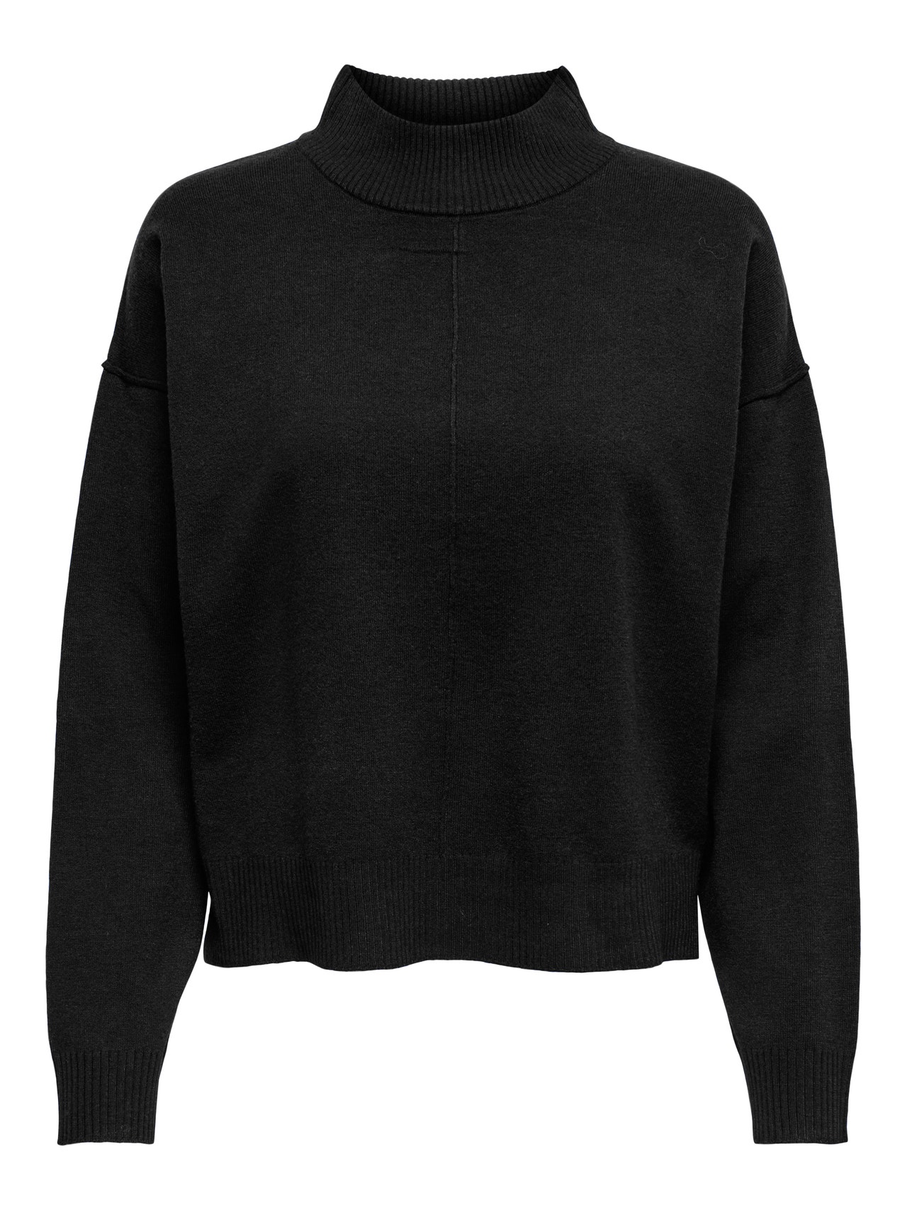 ONLY High neck Dropped shoulders Pullover -Black - 15289380