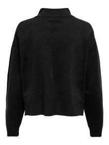 ONLY Knitted pullover with high neck -Black - 15289380