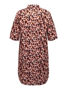 ONLY Curvy viscose Shirt Dress -Ecru - 15289398