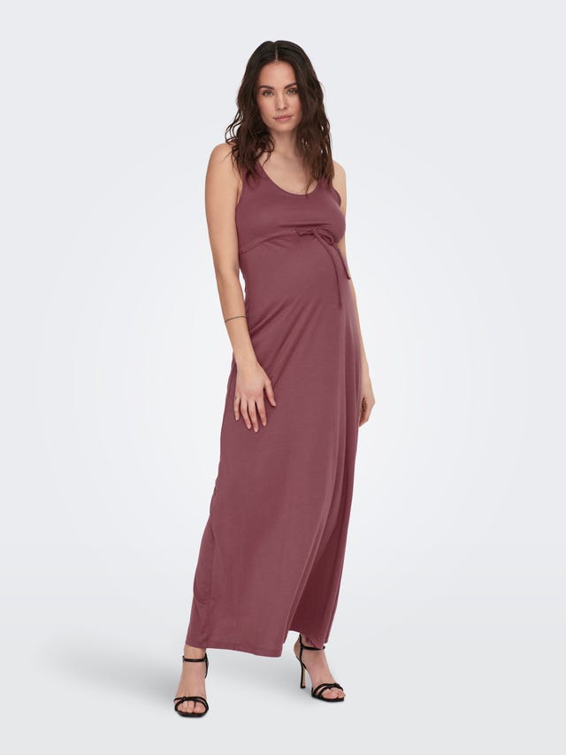 ONLY Normal geschnitten Rundhals Maternity Langes Kleid - 15289425