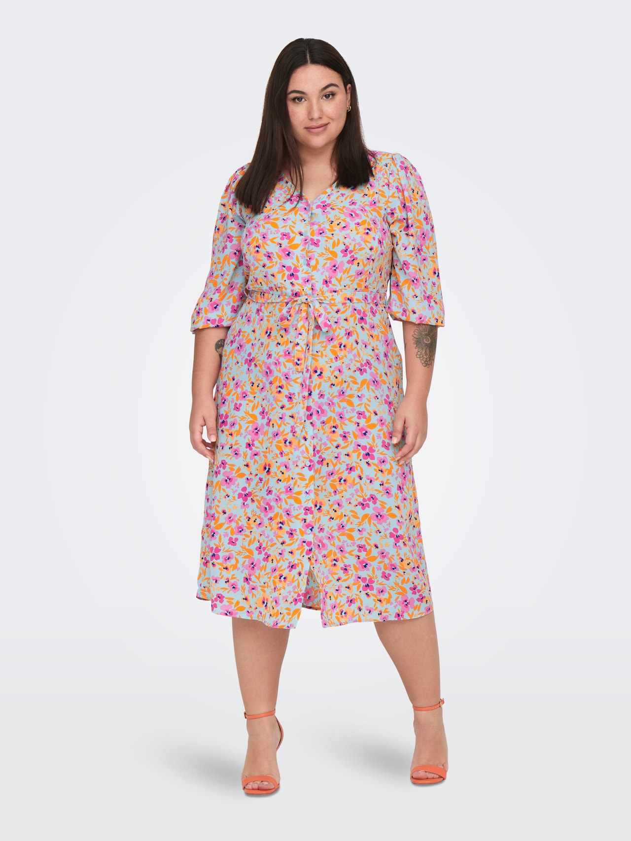 ONLY Curvy Midi Shirt Dress -Plume - 15289440