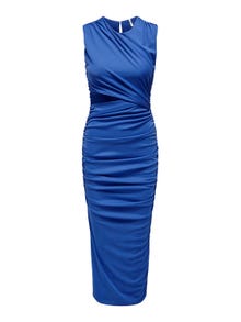 ONLY midi dress with ruching dress -Dazzling Blue - 15289462