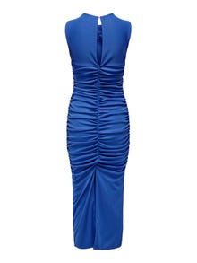 ONLY midi kjole med ruching detalje -Dazzling Blue - 15289462