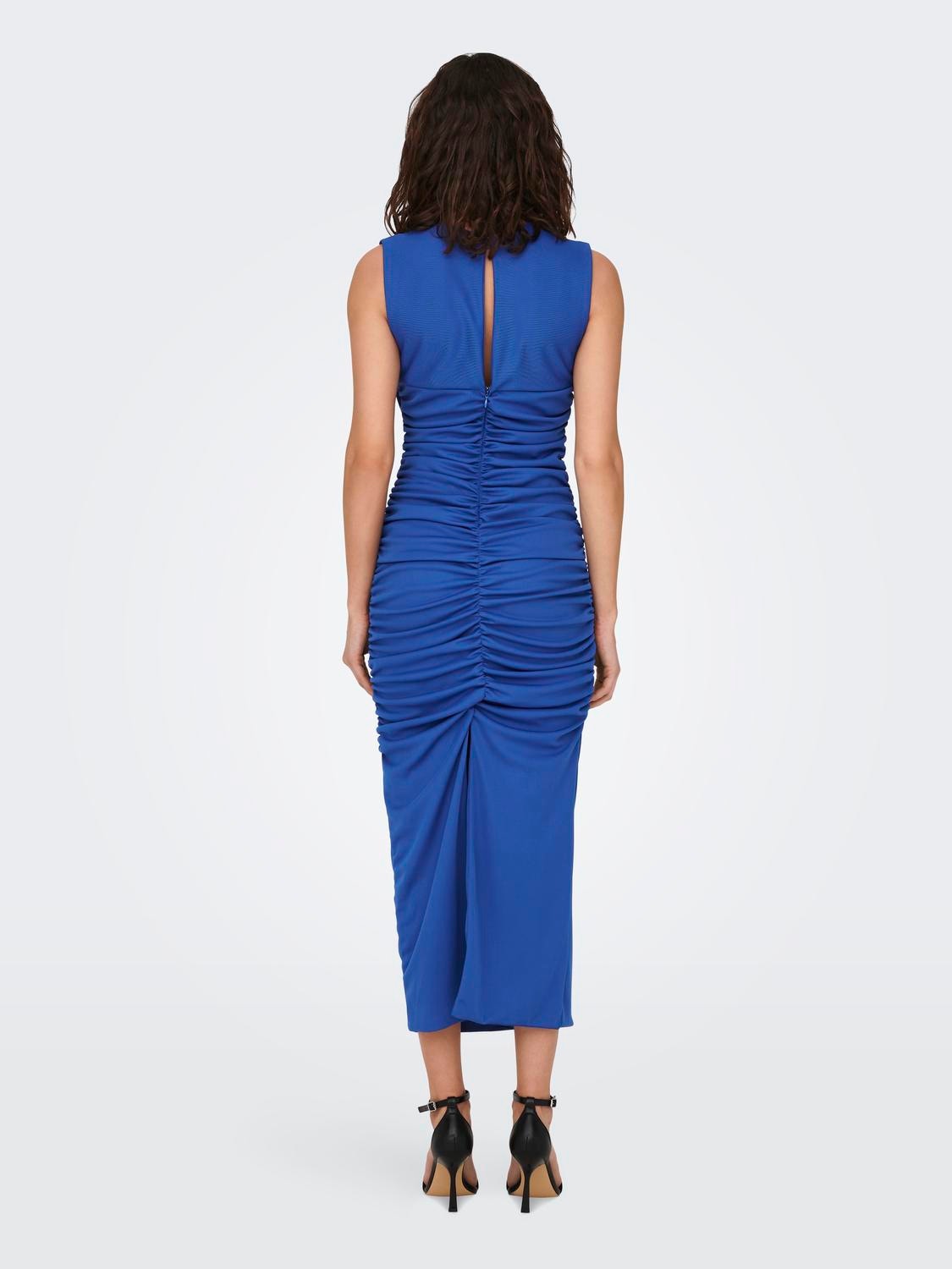 ONLY Normal geschnitten Rundhals Langes Kleid -Dazzling Blue - 15289462