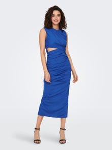 ONLY Normal geschnitten Rundhals Langes Kleid -Dazzling Blue - 15289462