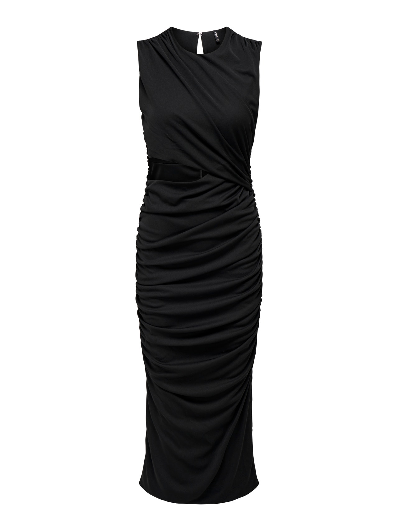 Regular Fit Round Neck Long dress, Black