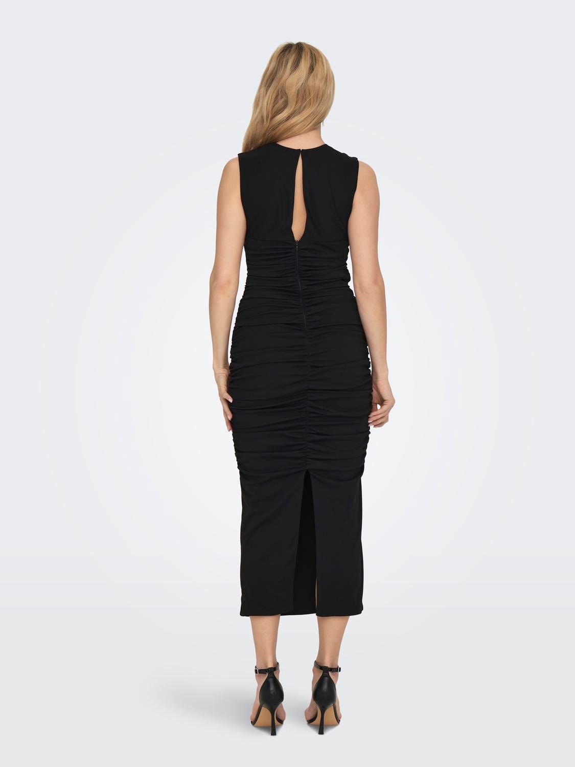 ONLY midi dress with ruching dress -Black - 15289462