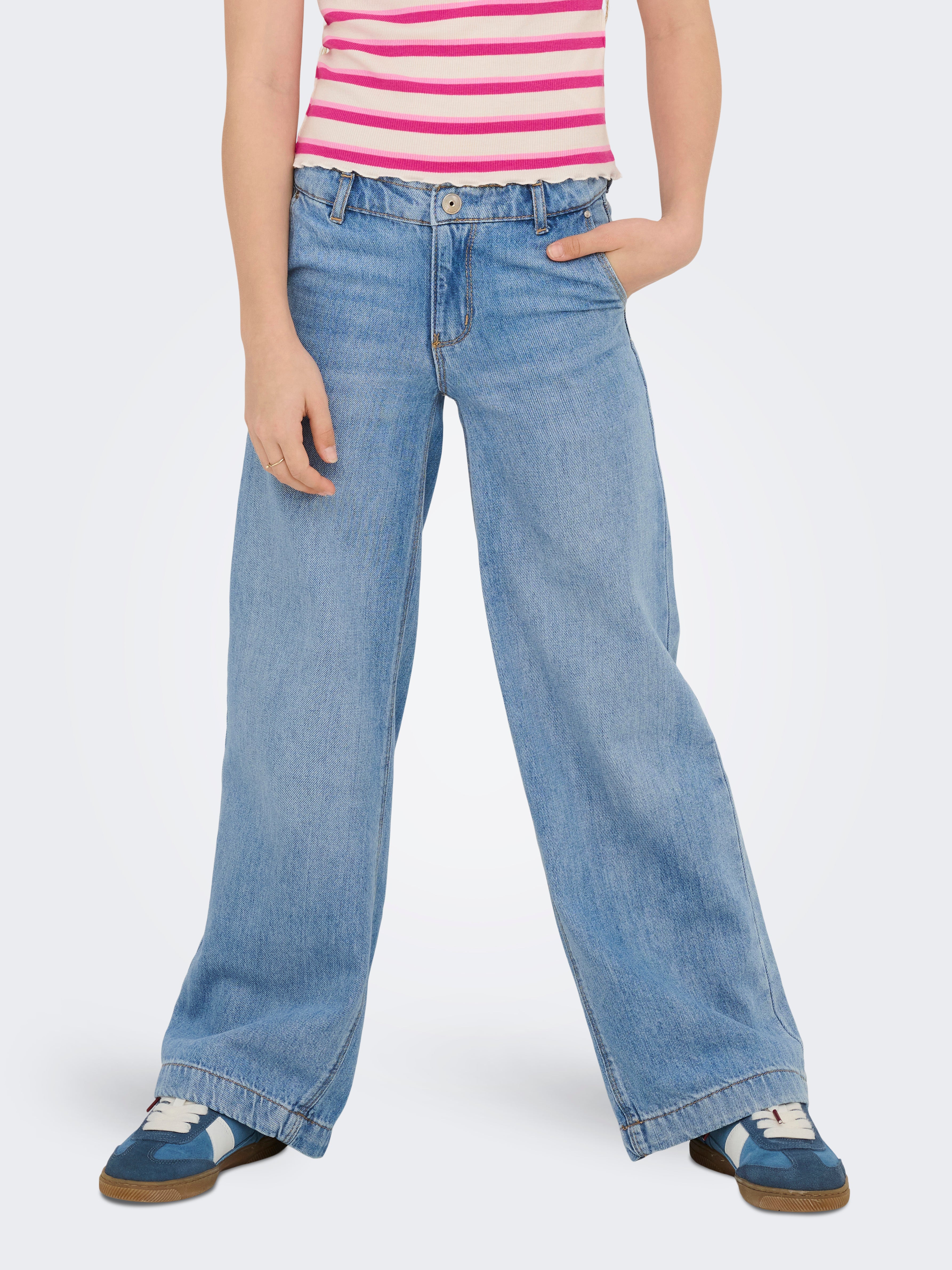 Kogcomet Mittlere Taille Weiter Beinschnitt Jeans