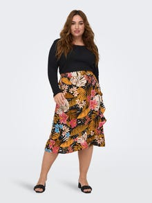 ONLY Curvy Midi Wrap Skirt -Black - 15289469