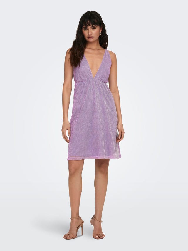 ONLY Mini V-Neck Dress With Glitter - 15289490