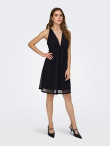 ONLY Mini V-Neck Dress With Glitter -Black - 15289490